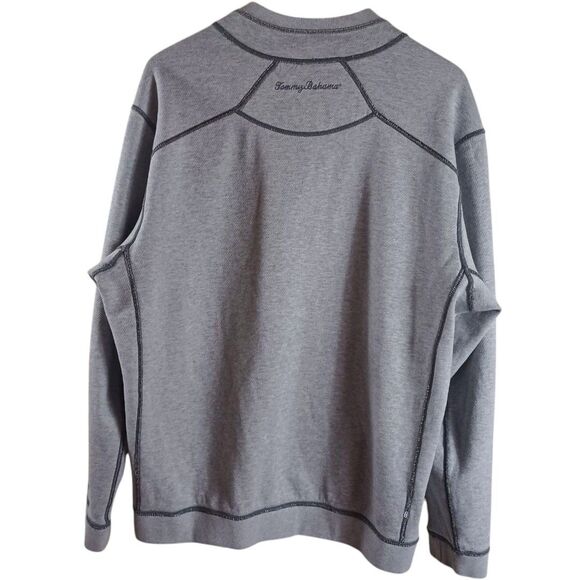 Tommy Bahama L Reversible 1/4 Zip Pullover Sweatshirt Gray Long Sleeve Sweater - Picture 6 of 8